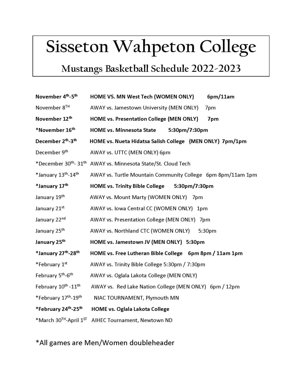 SWC Athletics Sisseton Wahpeton College